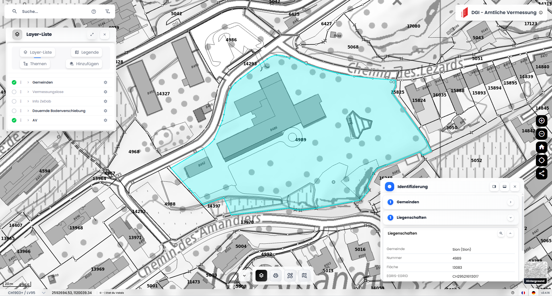 Startbildschirm des CCGEO-Geoportals