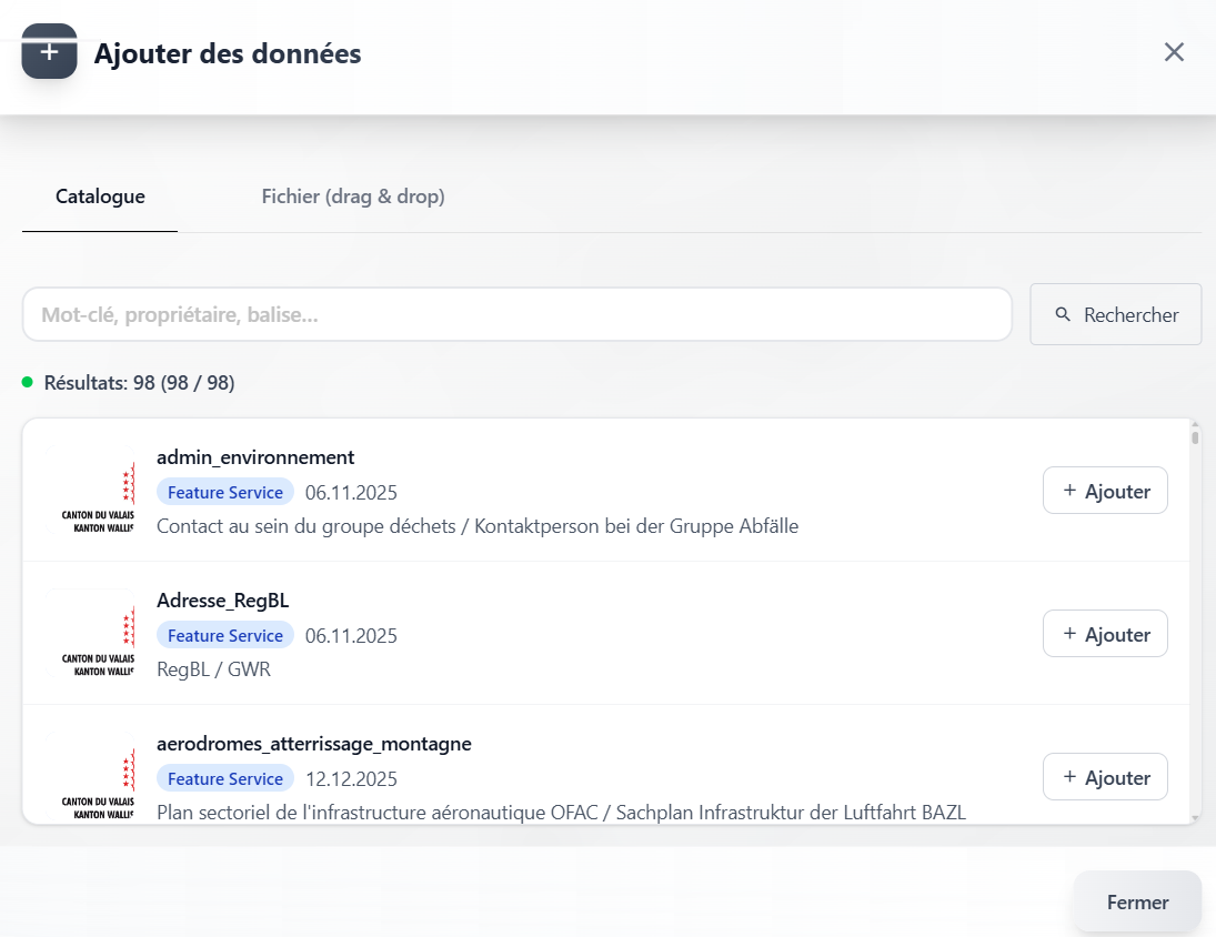 ajouter des données – résultats