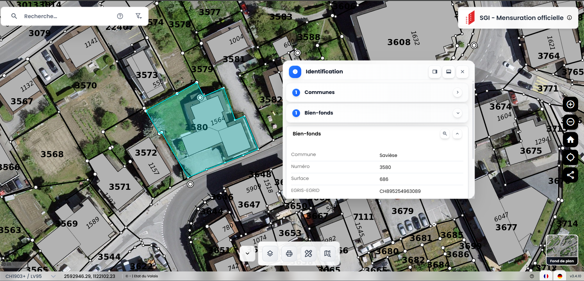 écran d’accueil du géoportail ccgeo